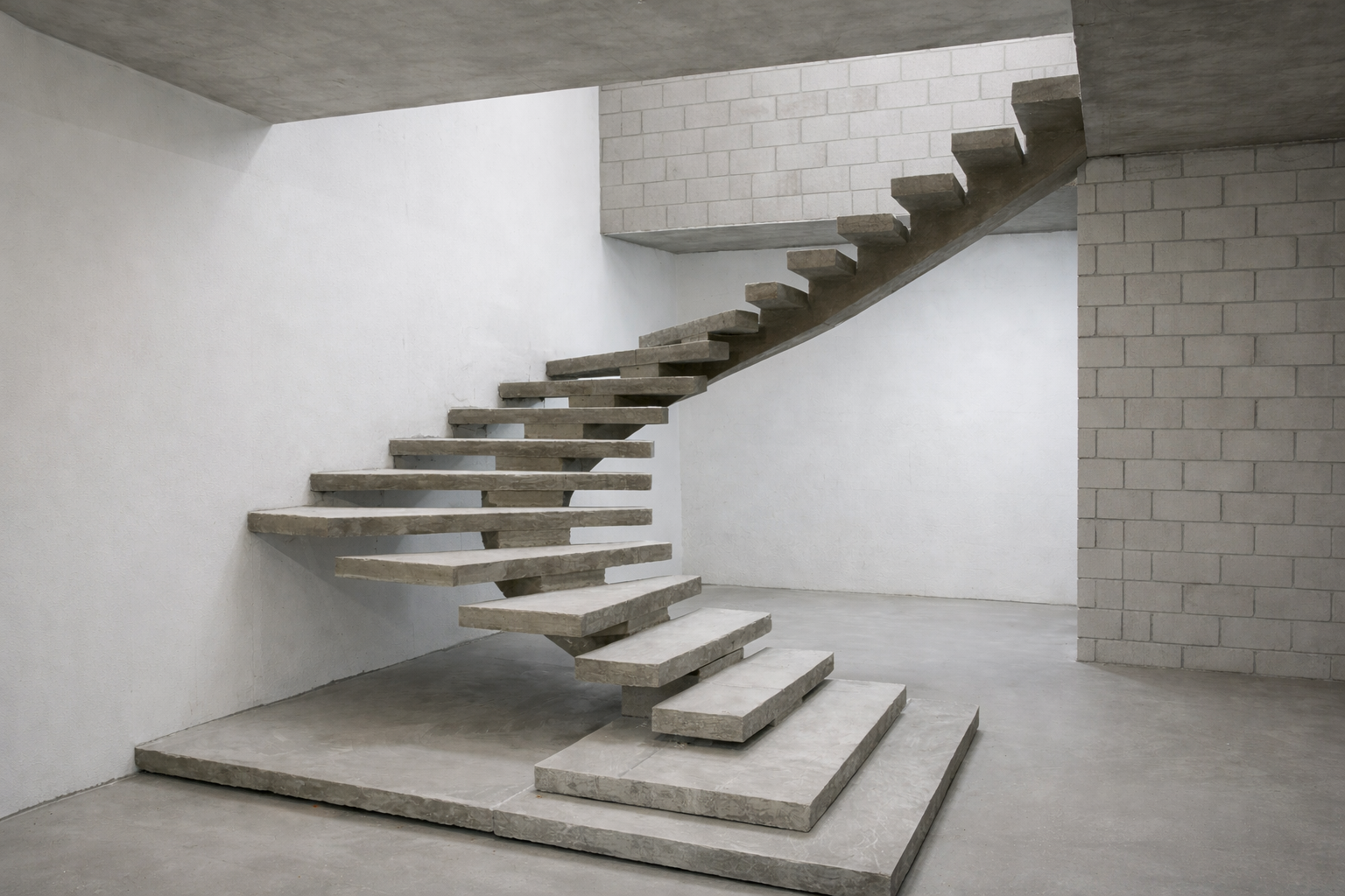 Парящая лестница в современном интерьере